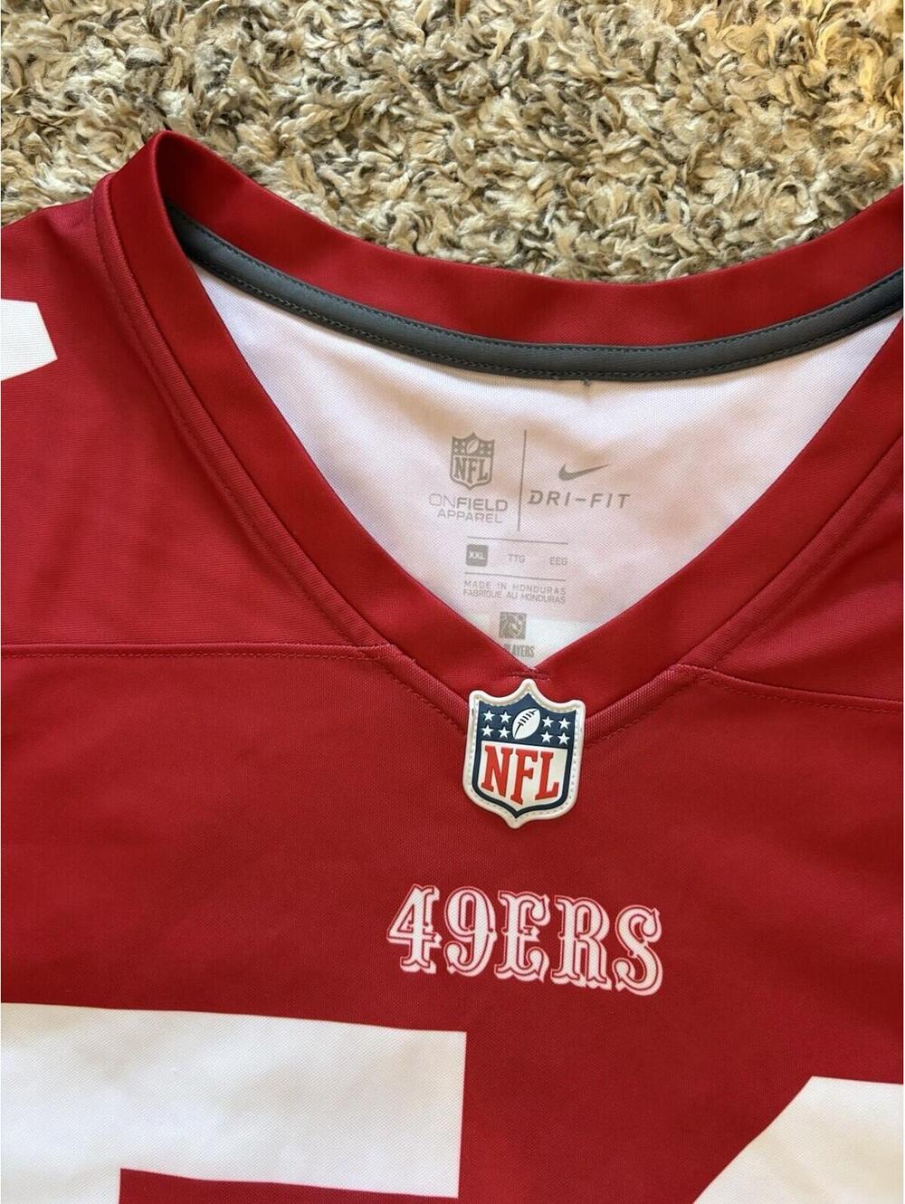 Nike San Francisco 49ers NFL Fred Warner Red Color Rush Jersey Men's Size 2XL - Picture 8 of 10